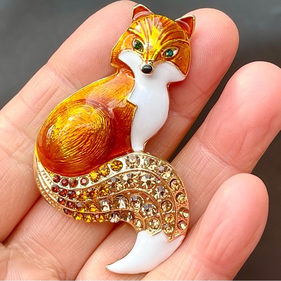 2 Fox Brooches Animal Brooch Pin - Picture 2 of 5